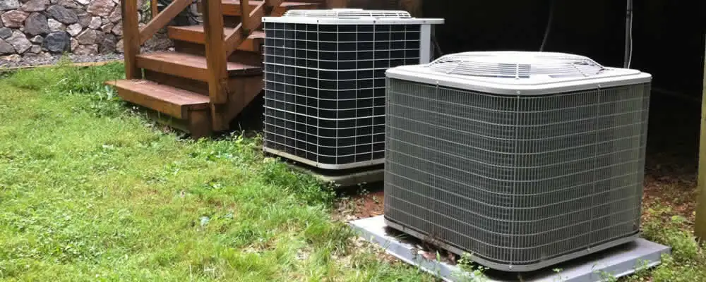 Heat pump installation and service units outside a home in Overland Park, KS